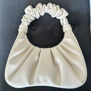 GABBI RUCHED HOBO HANDBAG - IVORY